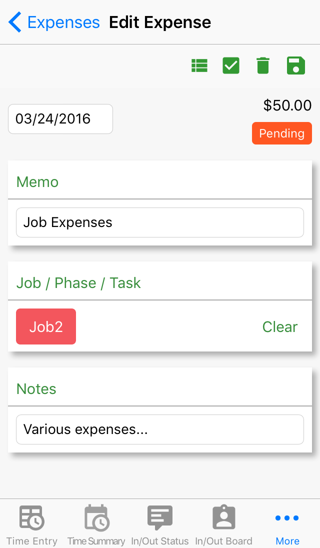 expense worksheet