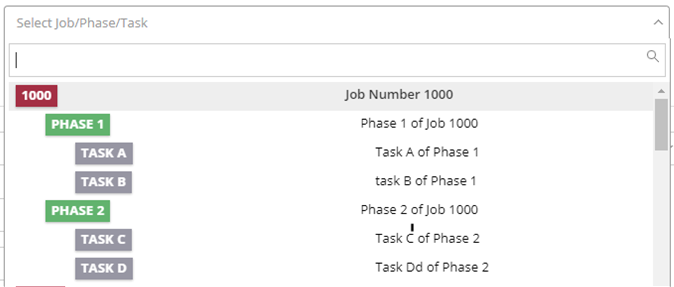 Completed Job/Phase/Task in On-Time Web